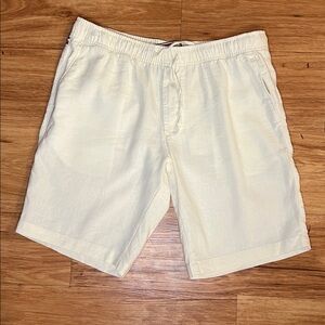 Tommy Hilfiger Men's Off-White Drawstring Linen Shorts